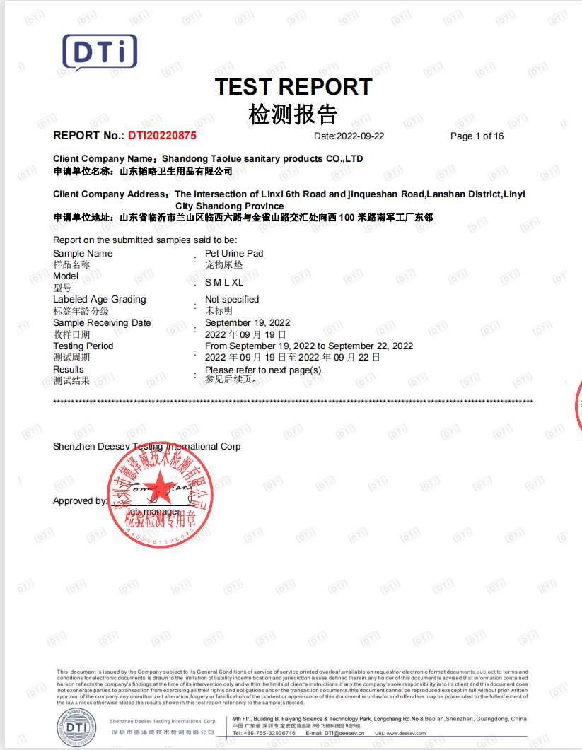 DTI Test Report